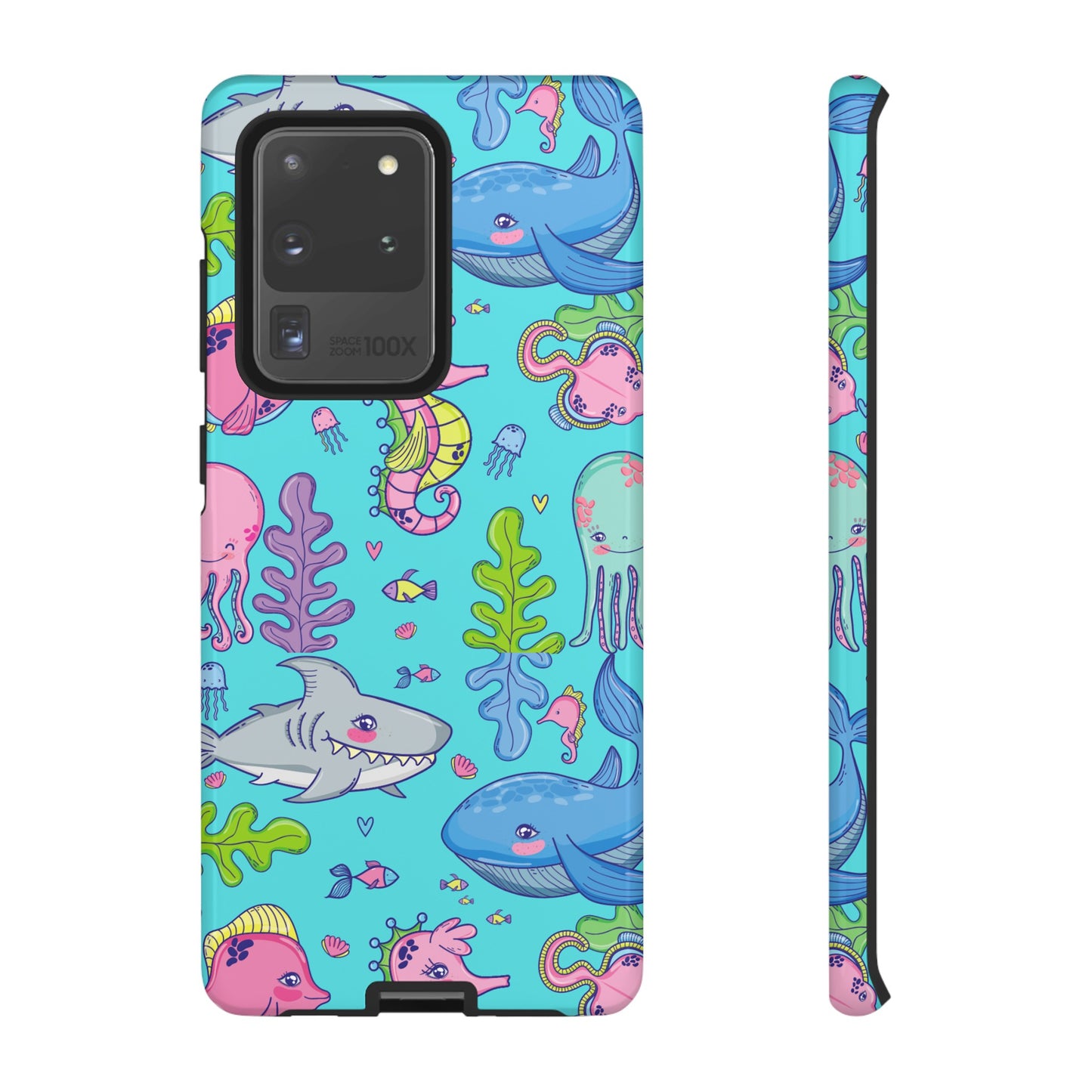 Cartoon Sea Creatures Wallpaper Phone Case | iPhone 15 Plus/ Pro, 14, 13, 12| Google Pixel 7, Pro, 5| Samsung Galaxy S23 All Major Phone Models