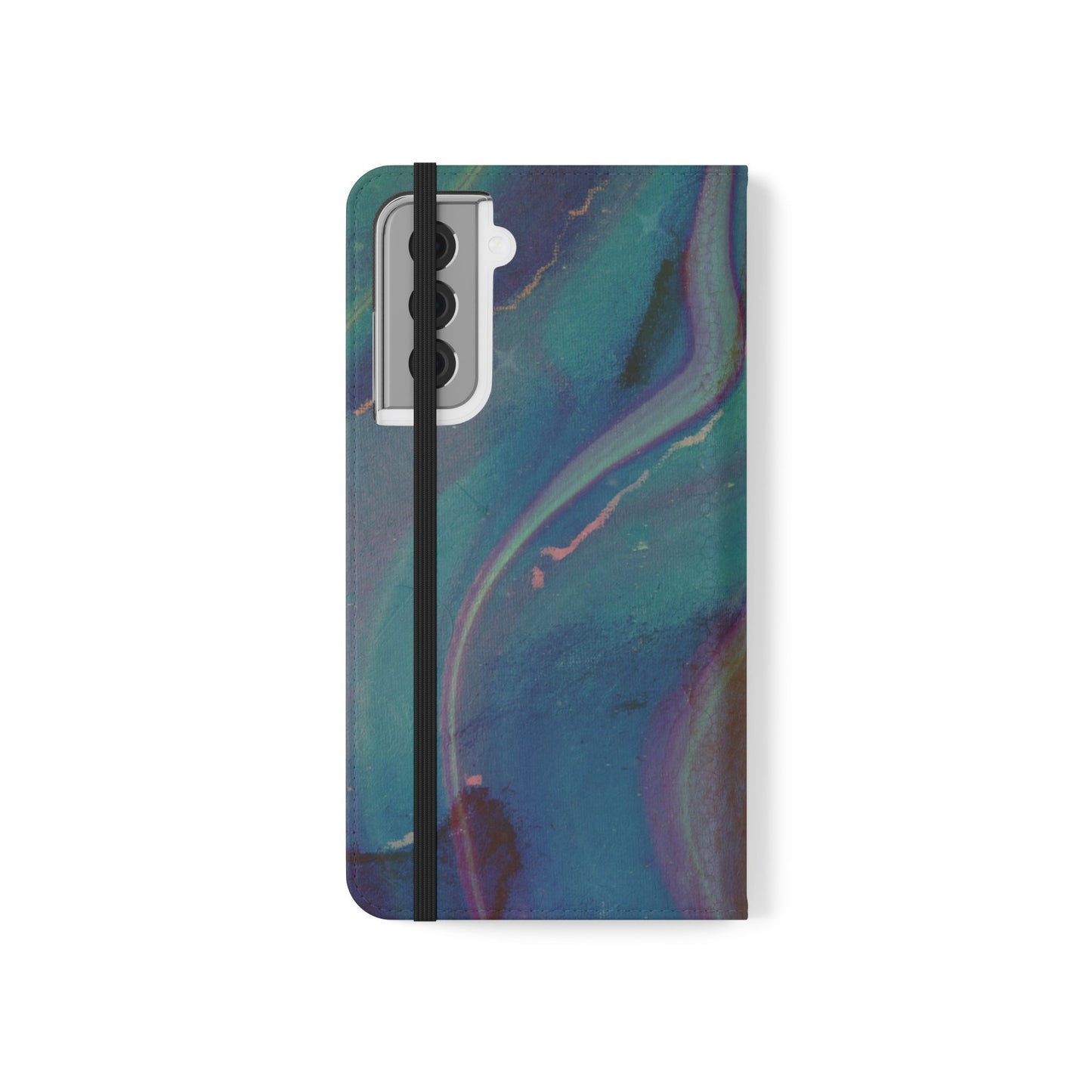 Abstract Resin Swirl Folio Flip Case | Credit Card Holder| iPhone 13, 12, 11| Samsung S22 & S21