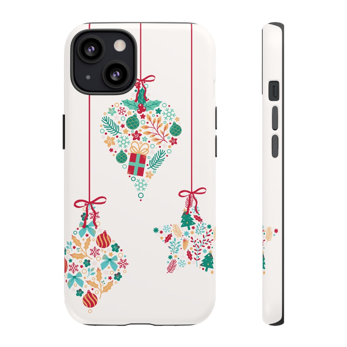 Christmas Ornaments Wallpaper Phone Case | iPhone 15 Plus/ Pro, 14, 13, 12| Google Pixel 7, Pro, 5| Samsung Galaxy S23 All Major Phone Models