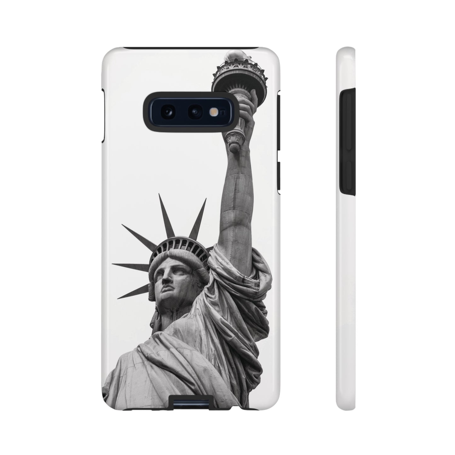 Black & White Statue of Liberty Wallpaper Phone Case | iPhone 15 Plus/ Pro, 14, 13, 12| Google Pixel 7, Pro, 5| Samsung Galaxy S23 All Major Phone Models