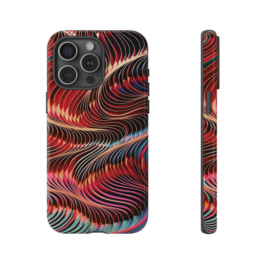 Wavy Crimson Abstract Wallpaper Phone Case|iPhone 15 Plus/ Pro, 14, 13, 12|Google Pixel 7, Pro, 5| Samsung Galaxy S23 All Major Phone Models