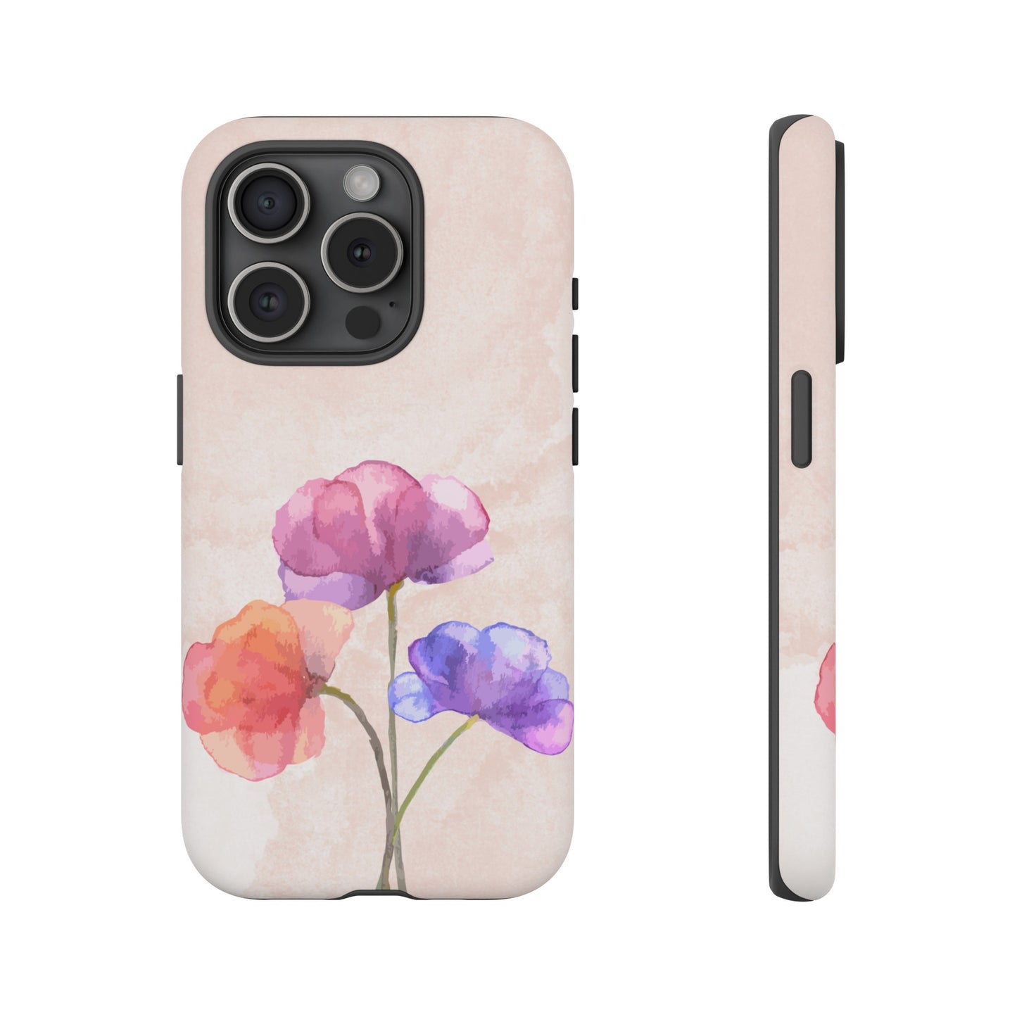 Three Flowers Wallpaper Phone Case | iPhone 15 Plus/ Pro, 14, 13, 12| Google Pixel 7, Pro, 5| Samsung Galaxy S23 All Major Phone Models