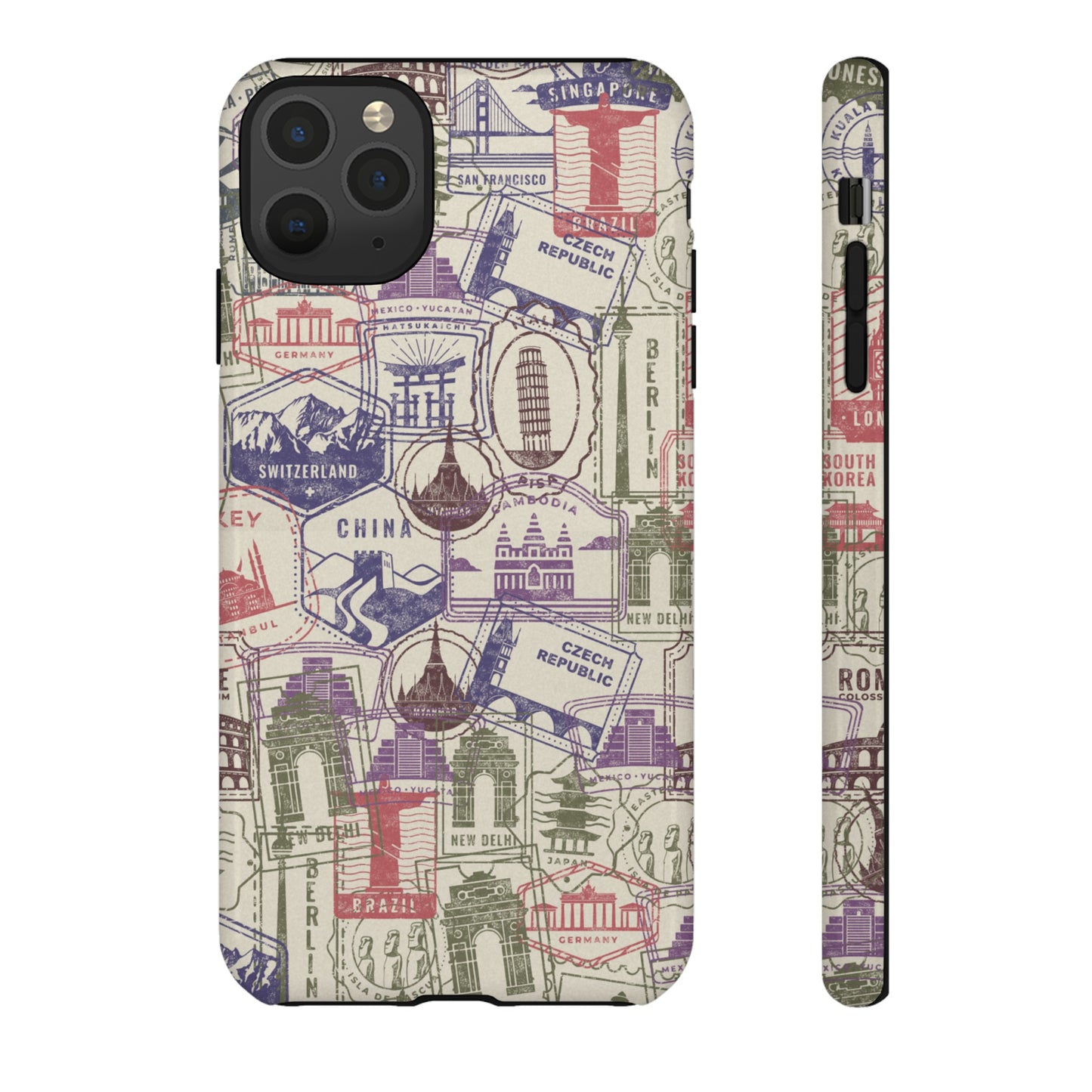 Travel Stamp Wallpaper Phone Case | iPhone 15 Plus/ Pro, 14, 13, 12| Google Pixel 7, Pro, 5| Samsung Galaxy S23 All Major Phone Models