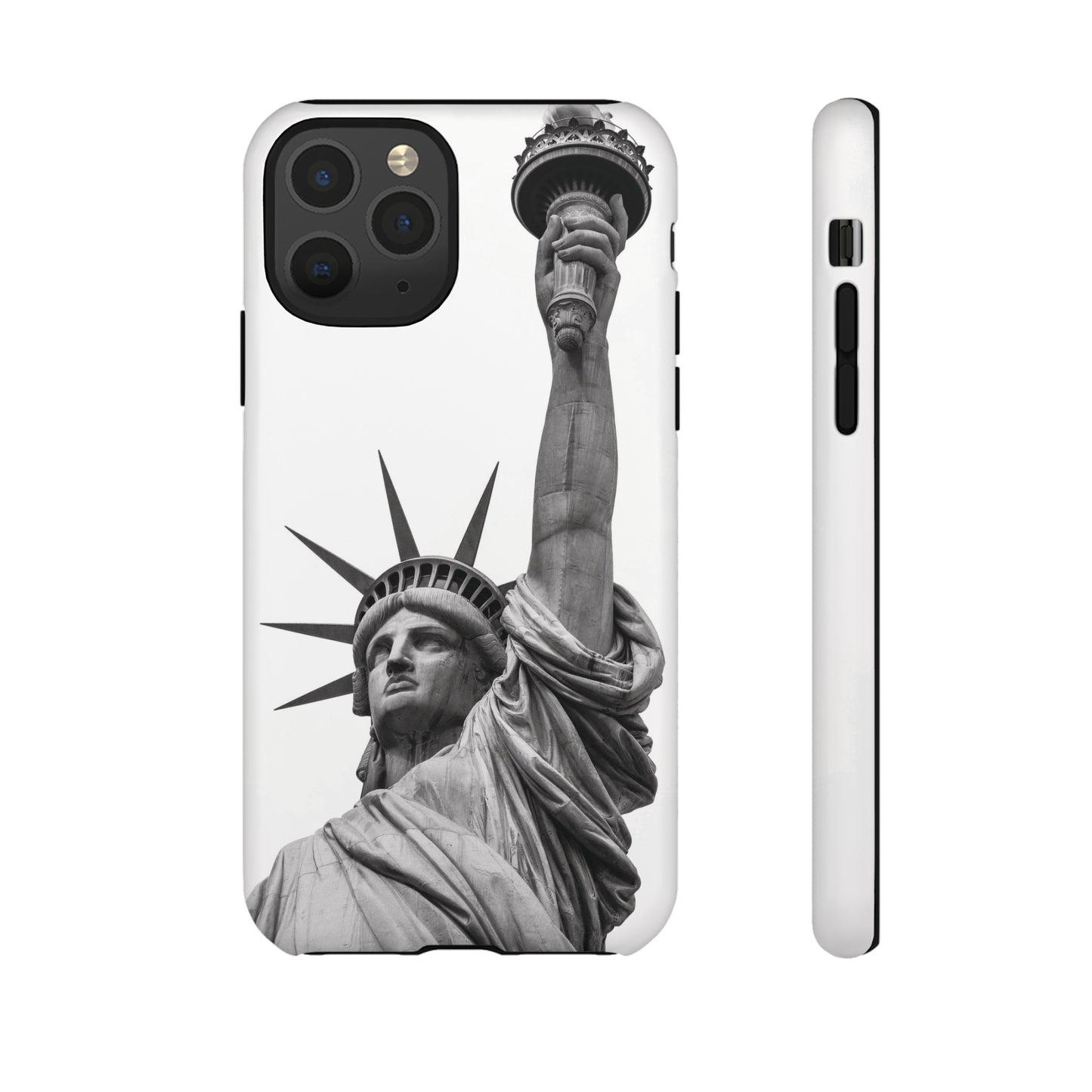 Black & White Statue of Liberty Wallpaper Phone Case | iPhone 15 Plus/ Pro, 14, 13, 12| Google Pixel 7, Pro, 5| Samsung Galaxy S23 All Major Phone Models