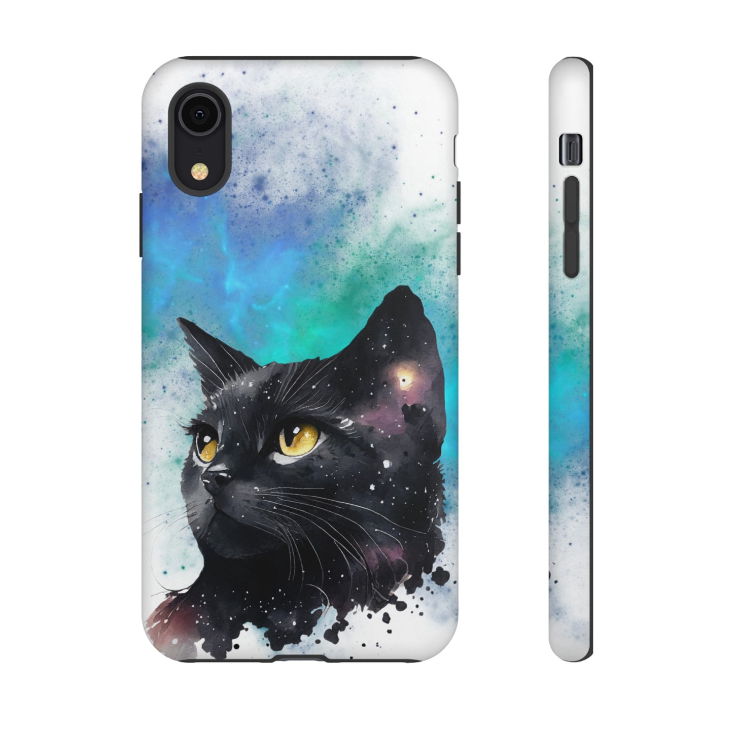 Cosmic Black Cat Phone Case | iPhone 15 Plus/ Pro, 14, 13, 12| Google Pixel 7, Pro, 5| Samsung Galaxy S23 All Major Phone Models