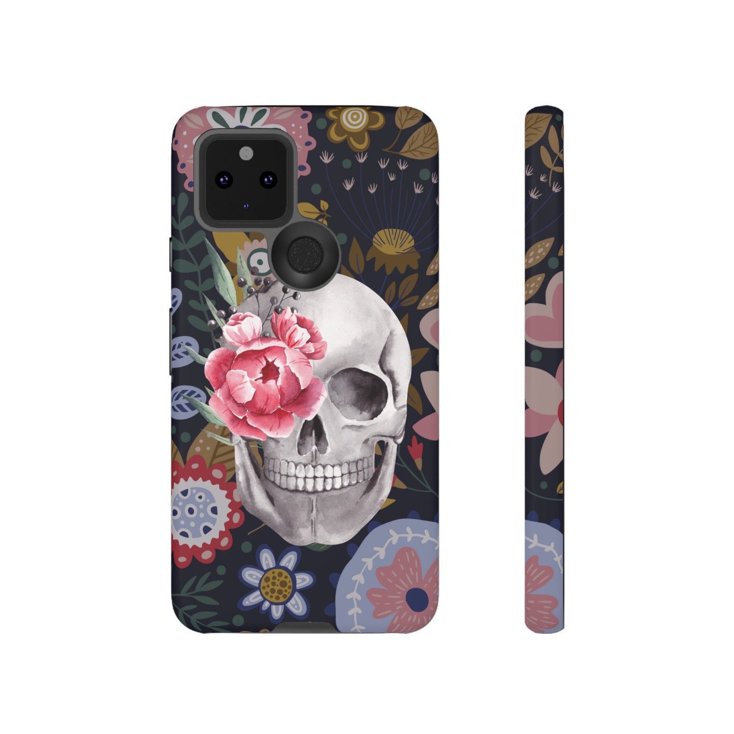 Floral Skull Wallpaper Phone Case | iPhone 15 Plus/ Pro, 14, 13, 12| Google Pixel 7, Pro, 5| Samsung Galaxy S23 All Major Phone Models