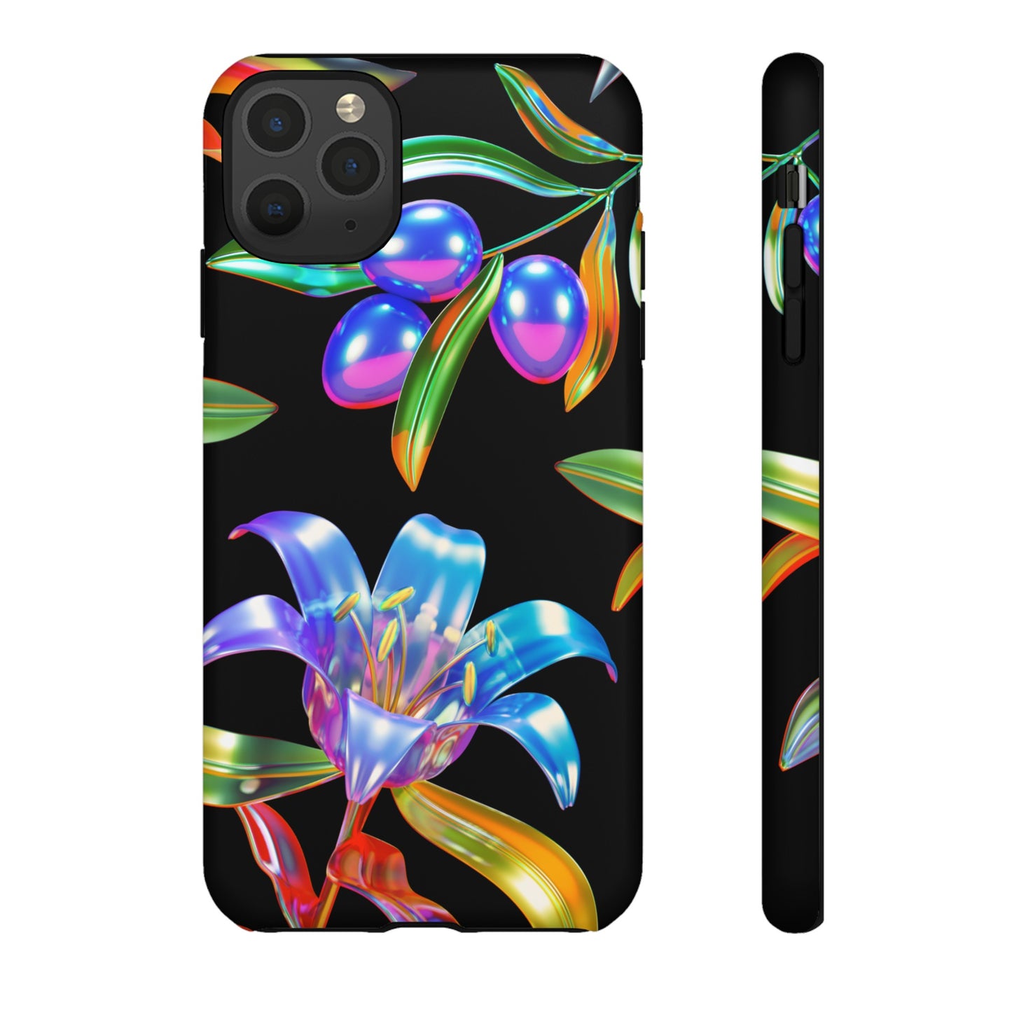 Metallic Flowers Phone Case | iPhone 15 Plus/ Pro, 14, 13, 12| Google Pixel 7, Pro, 5| Samsung Galaxy S23 All Major Phone Models