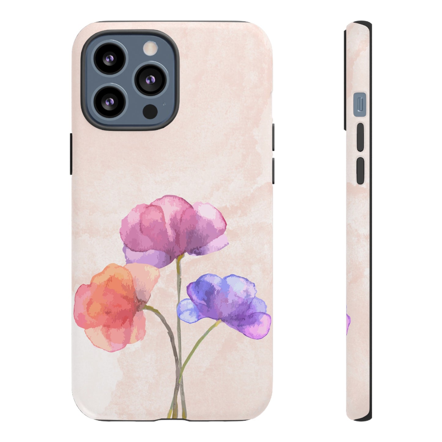 Three Flowers Wallpaper Phone Case | iPhone 15 Plus/ Pro, 14, 13, 12| Google Pixel 7, Pro, 5| Samsung Galaxy S23 All Major Phone Models