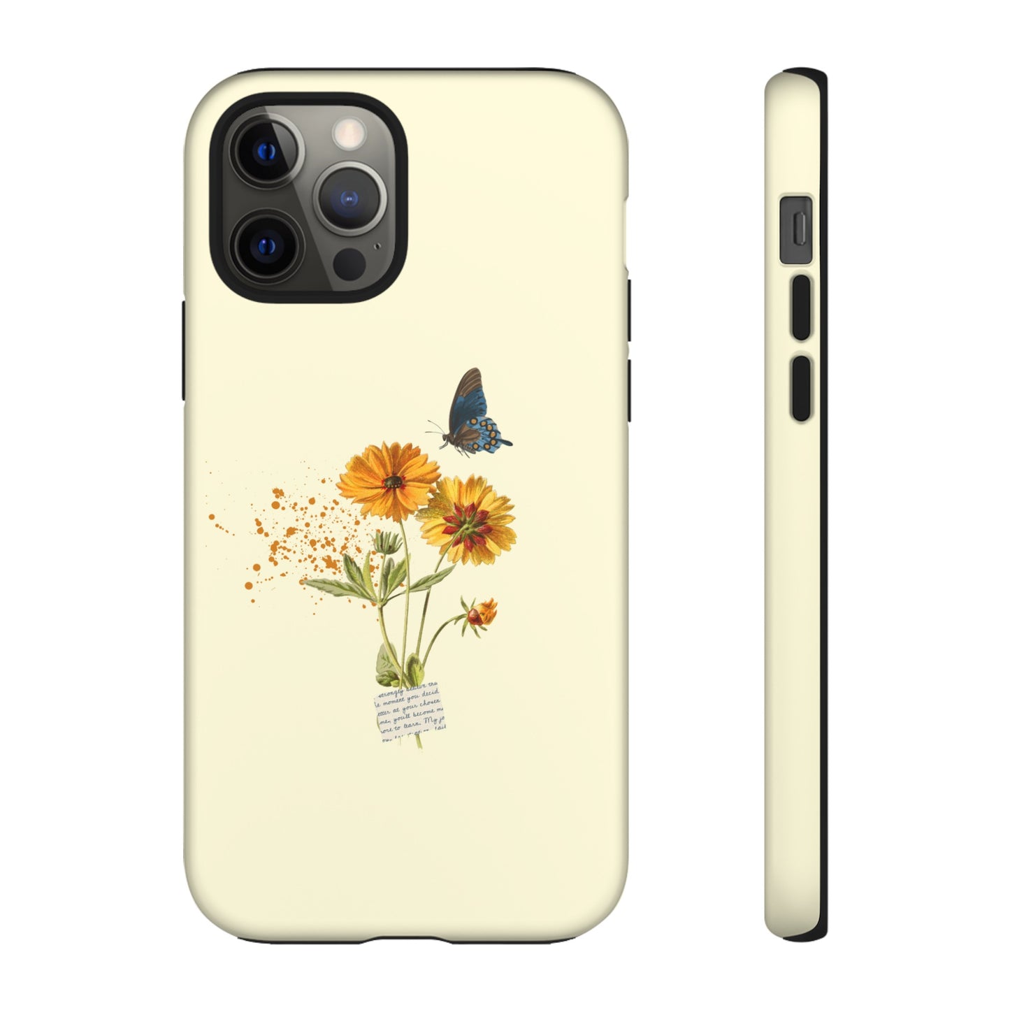 Butterfly Sunflowers Phone Case | iPhone 15 Plus/ Pro, 14, 13, 12| Google Pixel 7, Pro, 5| Samsung Galaxy S23 All Major Phone Models