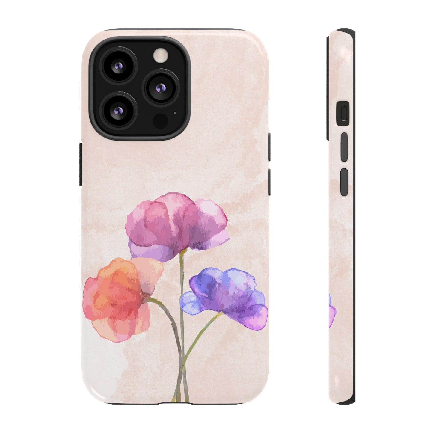 Three Flowers Wallpaper Phone Case | iPhone 15 Plus/ Pro, 14, 13, 12| Google Pixel 7, Pro, 5| Samsung Galaxy S23 All Major Phone Models