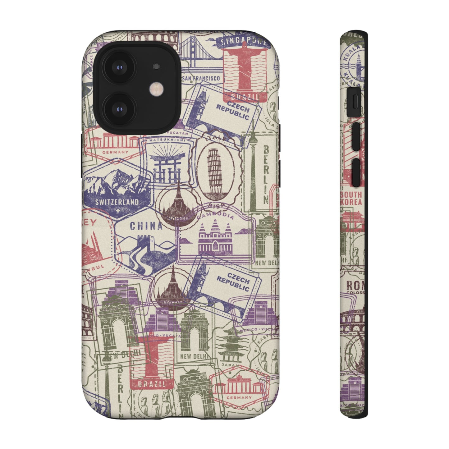 Travel Stamp Wallpaper Phone Case | iPhone 15 Plus/ Pro, 14, 13, 12| Google Pixel 7, Pro, 5| Samsung Galaxy S23 All Major Phone Models