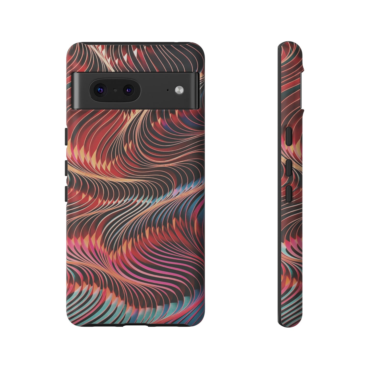 Wavy Crimson Abstract Wallpaper Phone Case|iPhone 15 Plus/ Pro, 14, 13, 12|Google Pixel 7, Pro, 5| Samsung Galaxy S23 All Major Phone Models