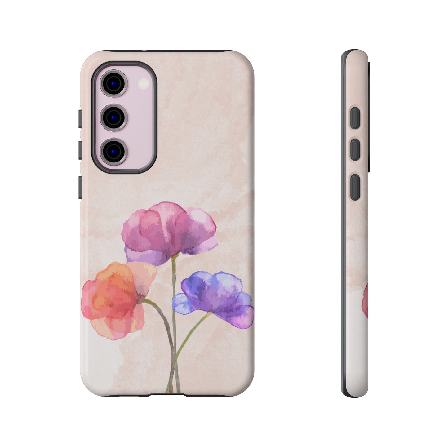 Three Flowers Wallpaper Phone Case | iPhone 15 Plus/ Pro, 14, 13, 12| Google Pixel 7, Pro, 5| Samsung Galaxy S23 All Major Phone Models