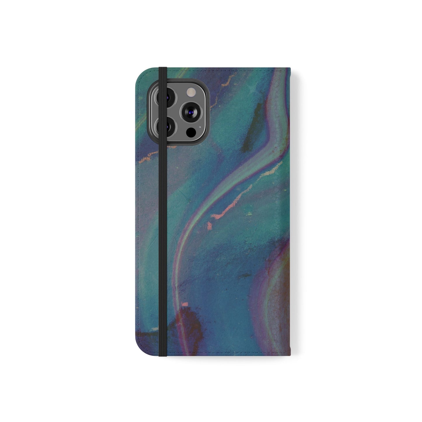 Abstract Resin Swirl Folio Flip Case | Credit Card Holder| iPhone 13, 12, 11| Samsung S22 & S21