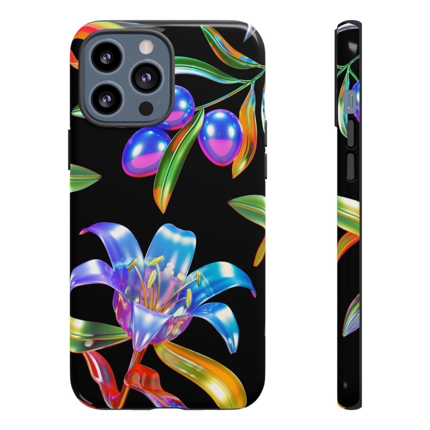 Metallic Flowers Phone Case | iPhone 15 Plus/ Pro, 14, 13, 12| Google Pixel 7, Pro, 5| Samsung Galaxy S23 All Major Phone Models