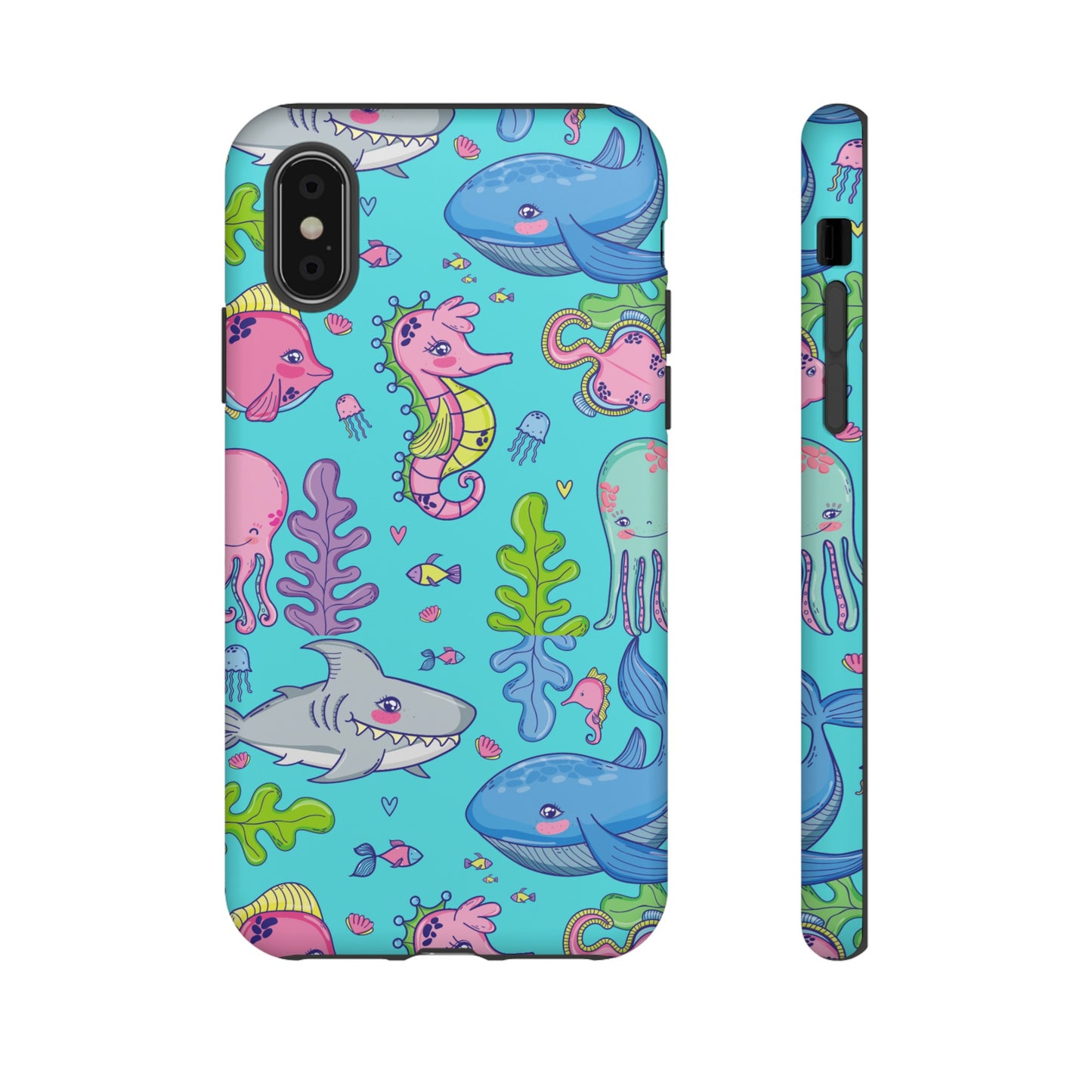 Cartoon Sea Creatures Wallpaper Phone Case | iPhone 15 Plus/ Pro, 14, 13, 12| Google Pixel 7, Pro, 5| Samsung Galaxy S23 All Major Phone Models