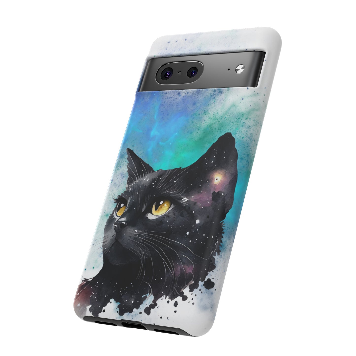 Cosmic Black Cat Phone Case | iPhone 15 Plus/ Pro, 14, 13, 12| Google Pixel 7, Pro, 5| Samsung Galaxy S23 All Major Phone Models