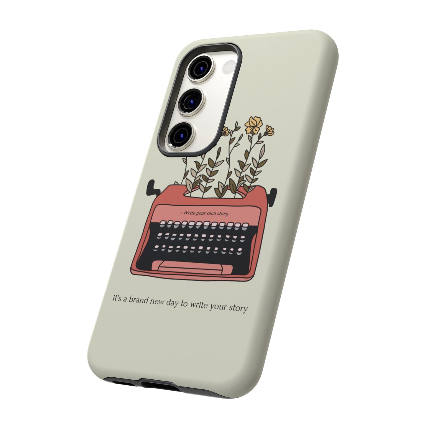 Flower Typewriter Phone Case | iPhone 15 Plus/ Pro, 14, 13, 12| Google Pixel 7, Pro, 5| Samsung Galaxy S23 All Major Phone Models