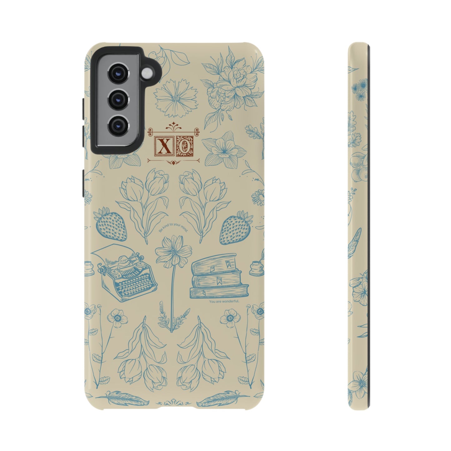 Typewriter Among The Flowers Phone Case | iPhone 15 Plus/ Pro, 14, 13, 12| Google Pixel 7, Pro, 5| Samsung Galaxy S23 All Major Phone Models