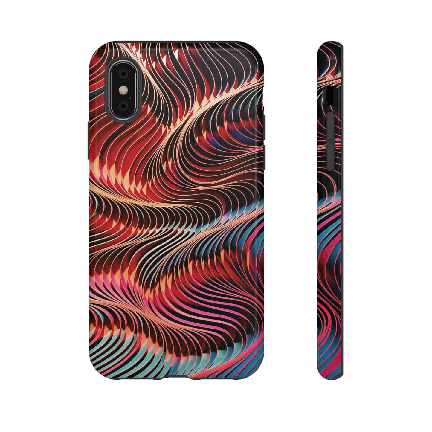 Wavy Crimson Abstract Wallpaper Phone Case|iPhone 15 Plus/ Pro, 14, 13, 12|Google Pixel 7, Pro, 5| Samsung Galaxy S23 All Major Phone Models