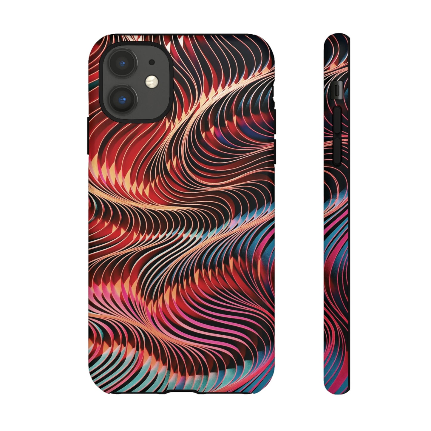 Wavy Crimson Abstract Wallpaper Phone Case|iPhone 15 Plus/ Pro, 14, 13, 12|Google Pixel 7, Pro, 5| Samsung Galaxy S23 All Major Phone Models