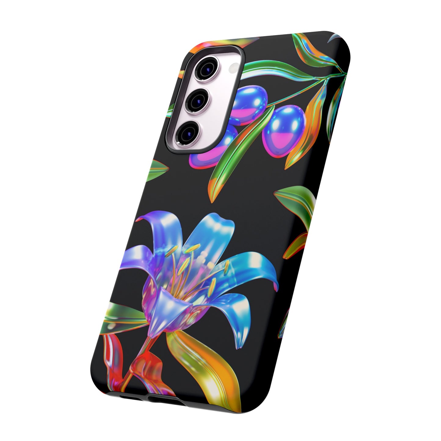 Metallic Flowers Phone Case | iPhone 15 Plus/ Pro, 14, 13, 12| Google Pixel 7, Pro, 5| Samsung Galaxy S23 All Major Phone Models