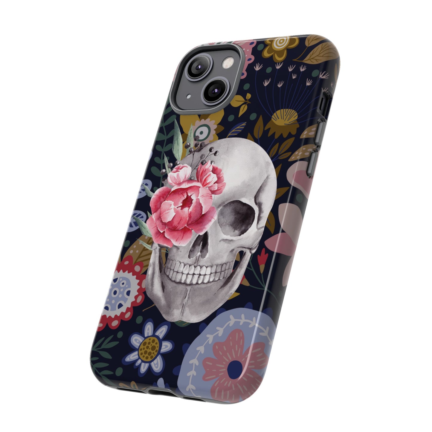 Floral Skull Wallpaper Phone Case | iPhone 15 Plus/ Pro, 14, 13, 12| Google Pixel 7, Pro, 5| Samsung Galaxy S23 All Major Phone Models