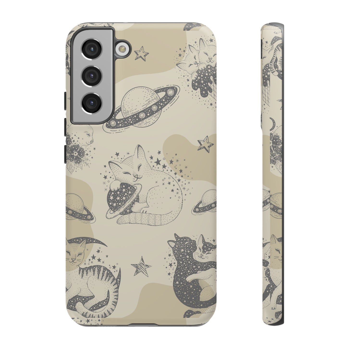 Floating Cosmic Cat Comfort Phone Case | iPhone 15 Plus/ Pro, 14, 13, 12| Google Pixel 7, Pro, 5| Samsung Galaxy S23 All Major Phone Models