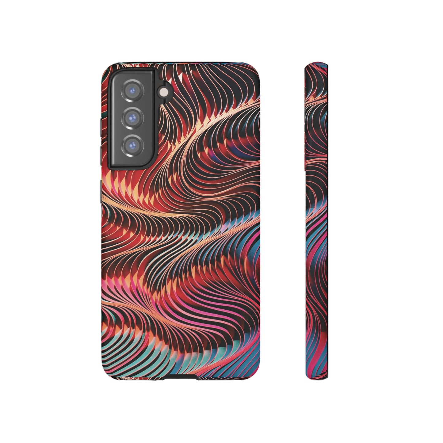 Wavy Crimson Abstract Wallpaper Phone Case|iPhone 15 Plus/ Pro, 14, 13, 12|Google Pixel 7, Pro, 5| Samsung Galaxy S23 All Major Phone Models