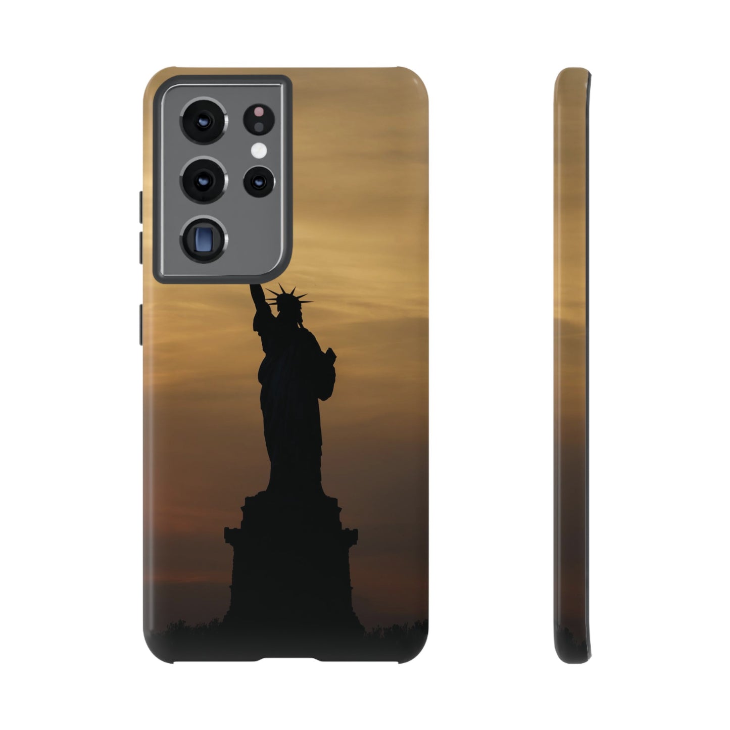 Silhouette Statue Of Liberty Wallpaper Phone Case | iPhone 15 Plus/ Pro, 14, 13, 12| Google Pixel 7, Pro, 5| Samsung Galaxy S23 All Major Phone Models