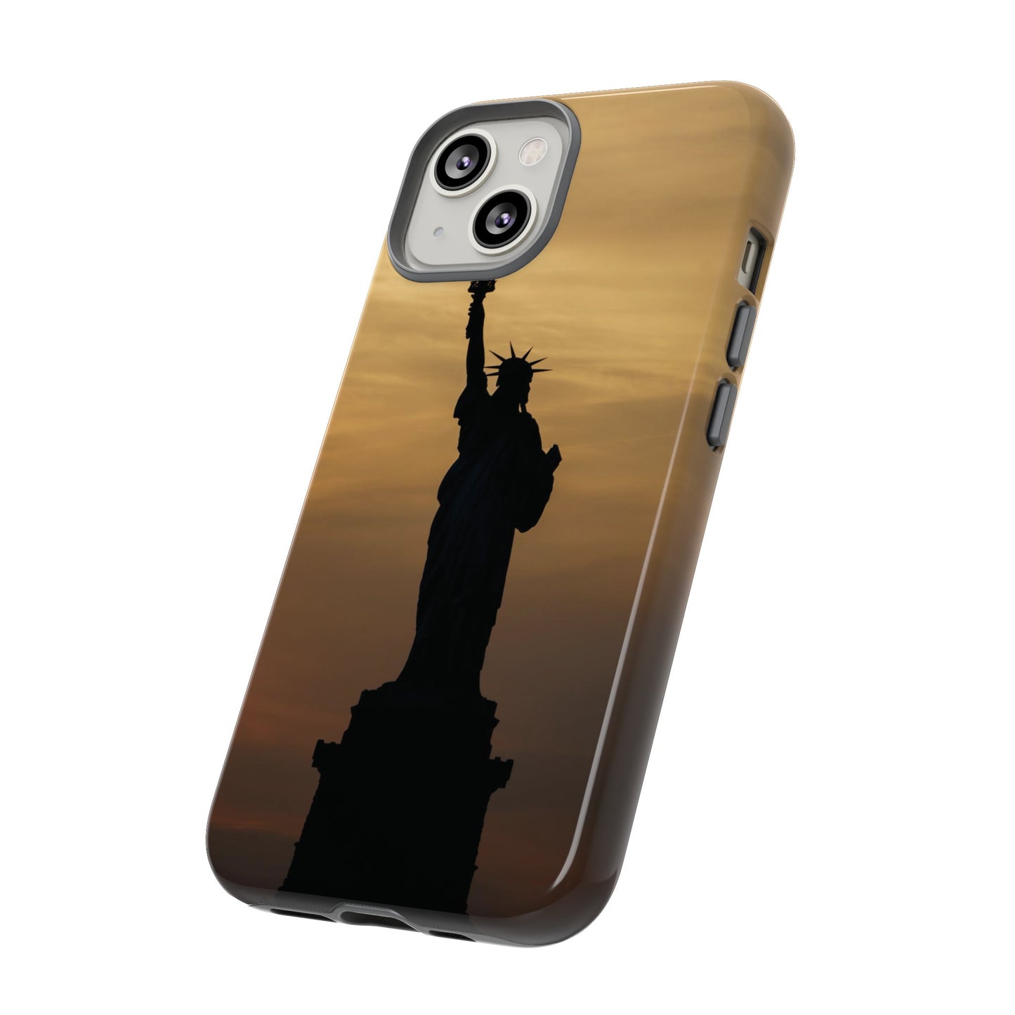 Silhouette Statue Of Liberty Wallpaper Phone Case | iPhone 15 Plus/ Pro, 14, 13, 12| Google Pixel 7, Pro, 5| Samsung Galaxy S23 All Major Phone Models