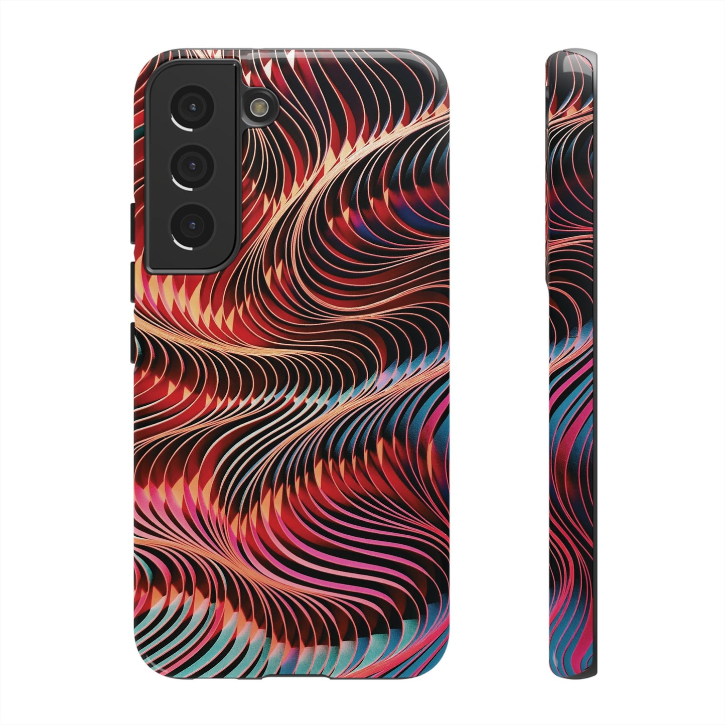 Wavy Crimson Abstract Wallpaper Phone Case|iPhone 15 Plus/ Pro, 14, 13, 12|Google Pixel 7, Pro, 5| Samsung Galaxy S23 All Major Phone Models