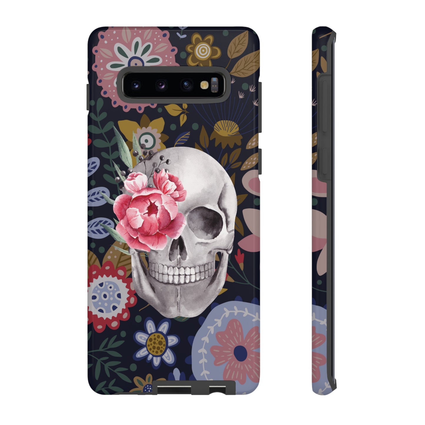 Floral Skull Wallpaper Phone Case | iPhone 15 Plus/ Pro, 14, 13, 12| Google Pixel 7, Pro, 5| Samsung Galaxy S23 All Major Phone Models