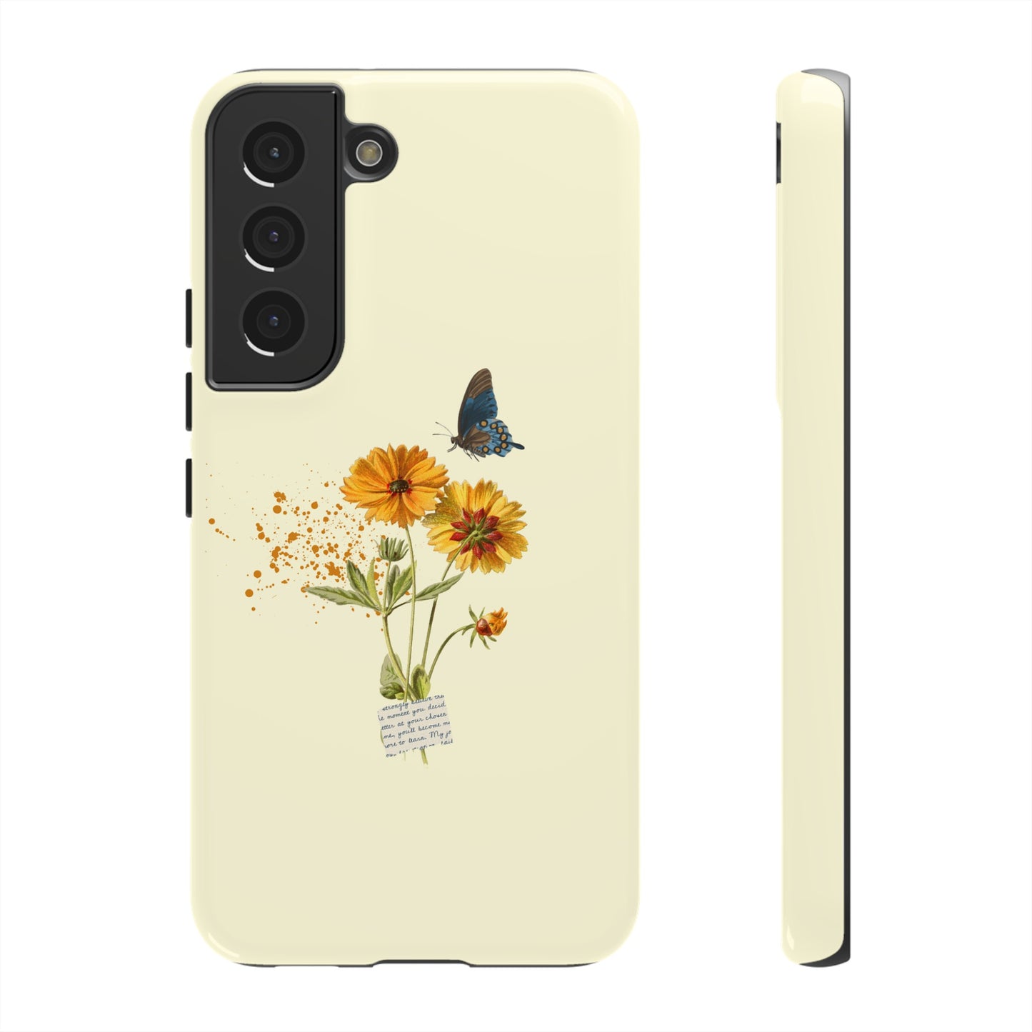 Butterfly Sunflowers Phone Case | iPhone 15 Plus/ Pro, 14, 13, 12| Google Pixel 7, Pro, 5| Samsung Galaxy S23 All Major Phone Models