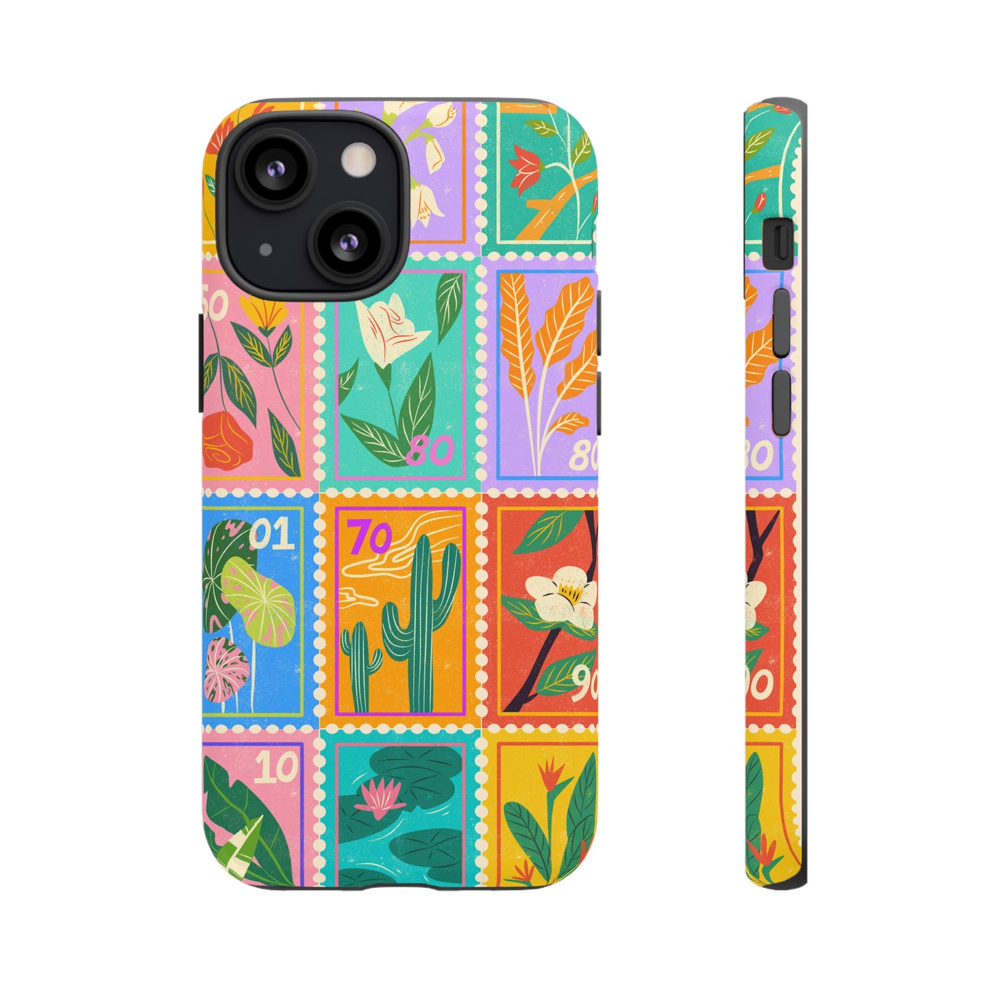 Flower Stamps Phone Case | iPhone 15 Plus/ Pro, 14, 13, 12| Google Pixel 7, Pro, 5| Samsung Galaxy S23 All Major Phone Models