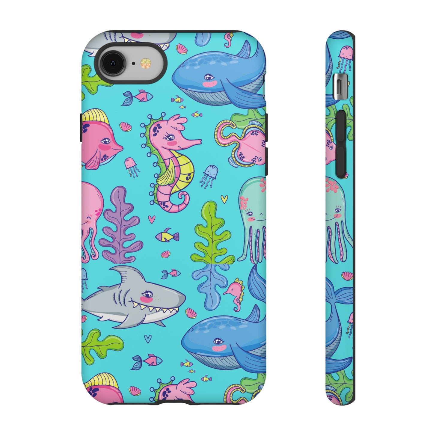 Cartoon Sea Creatures Wallpaper Phone Case | iPhone 15 Plus/ Pro, 14, 13, 12| Google Pixel 7, Pro, 5| Samsung Galaxy S23 All Major Phone Models