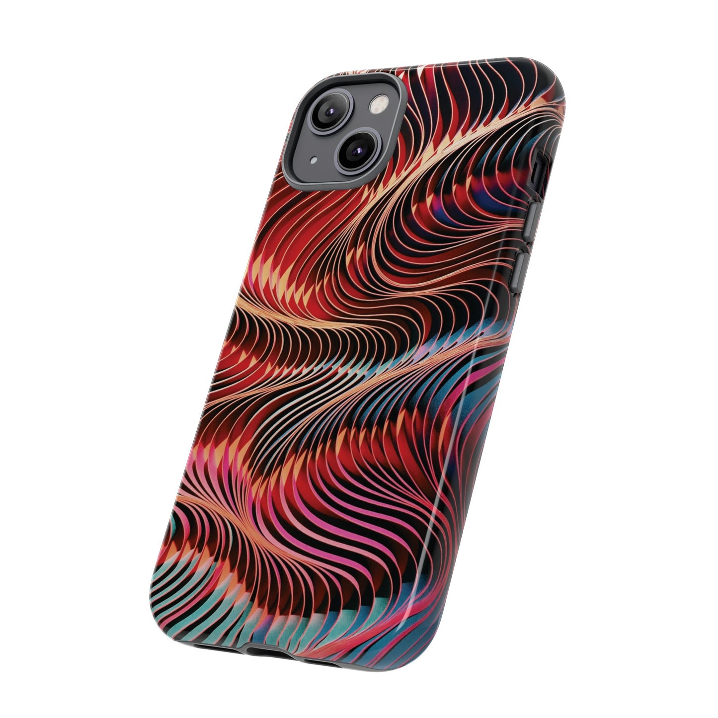 Wavy Crimson Abstract Wallpaper Phone Case|iPhone 15 Plus/ Pro, 14, 13, 12|Google Pixel 7, Pro, 5| Samsung Galaxy S23 All Major Phone Models