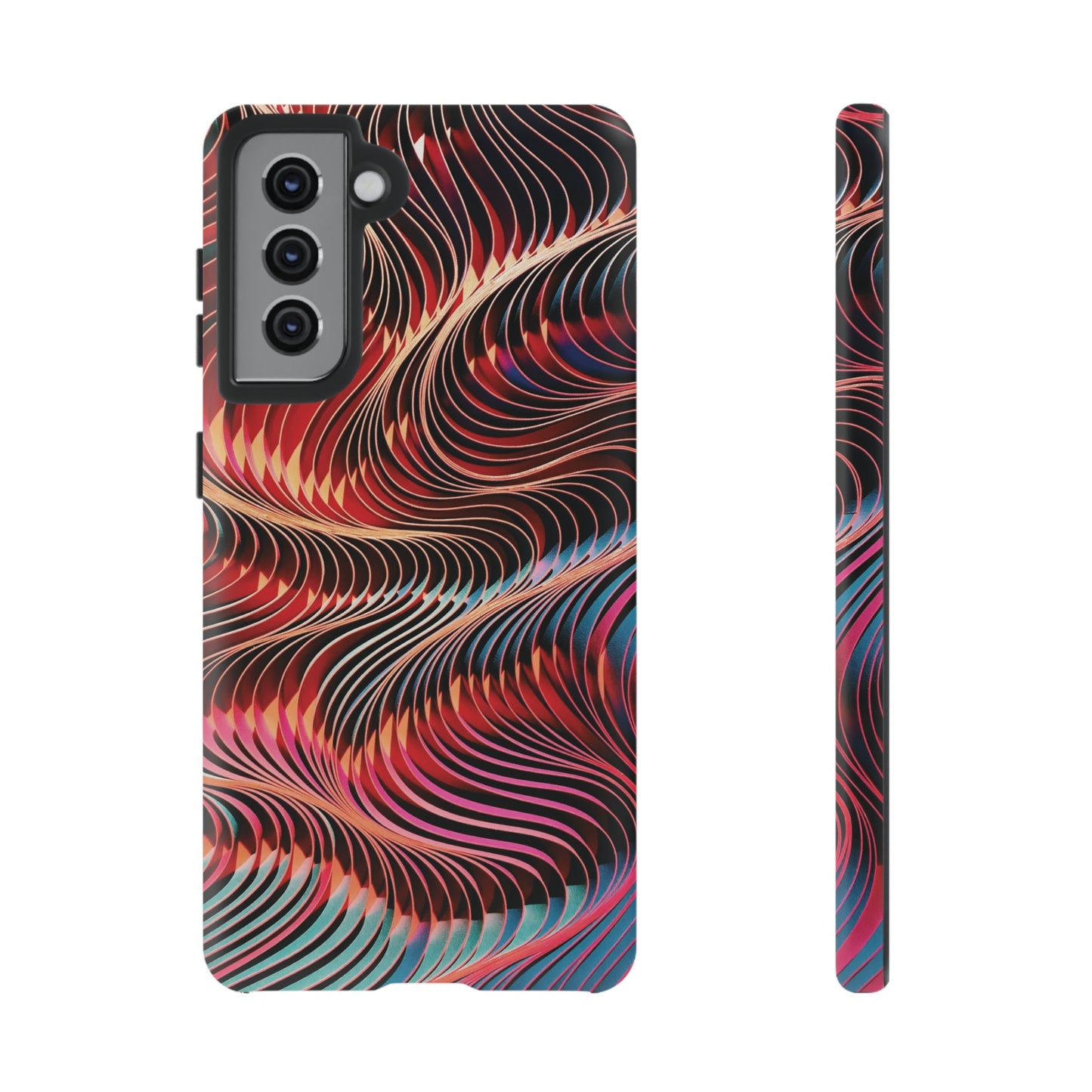 Wavy Crimson Abstract Wallpaper Phone Case|iPhone 15 Plus/ Pro, 14, 13, 12|Google Pixel 7, Pro, 5| Samsung Galaxy S23 All Major Phone Models