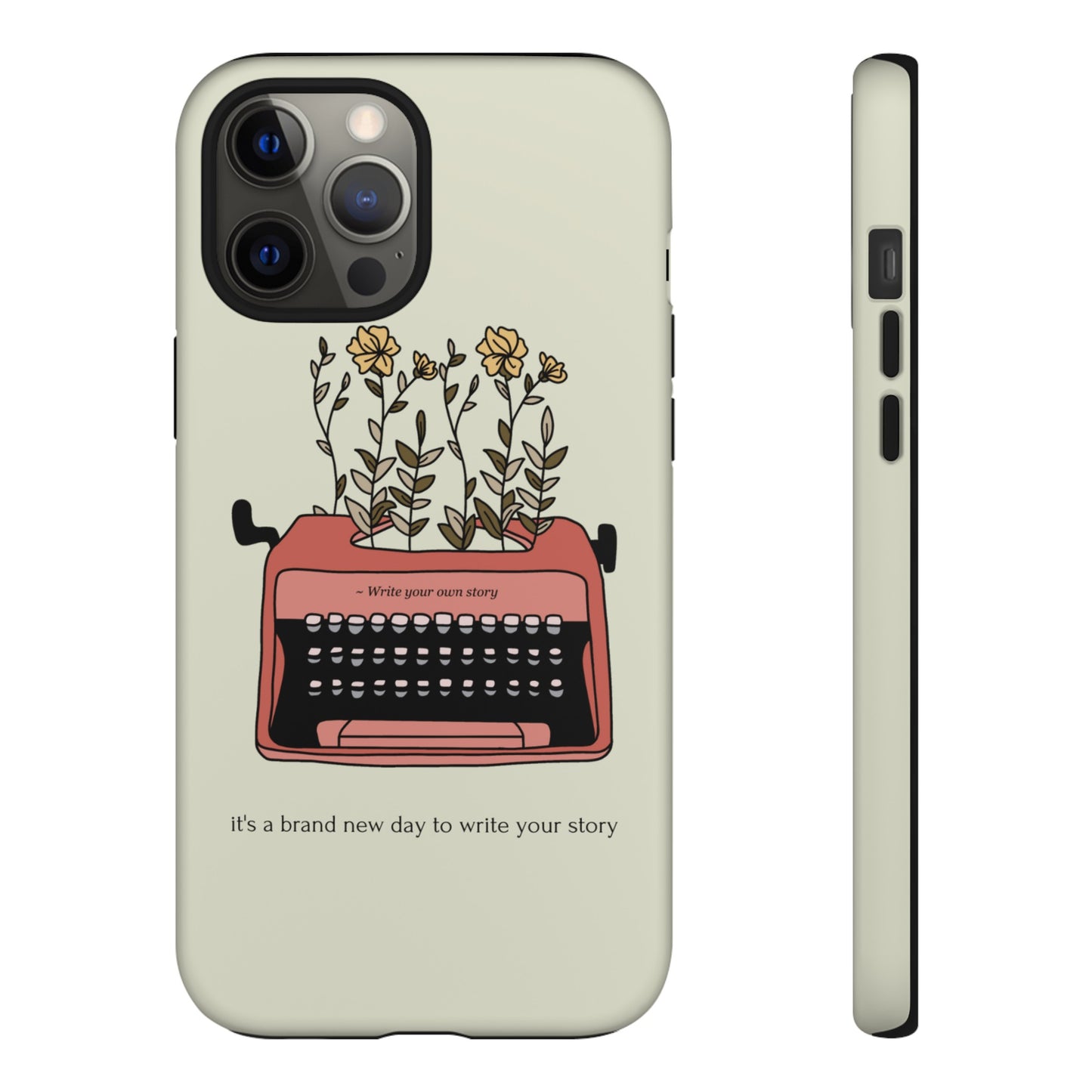 Flower Typewriter Phone Case | iPhone 15 Plus/ Pro, 14, 13, 12| Google Pixel 7, Pro, 5| Samsung Galaxy S23 All Major Phone Models