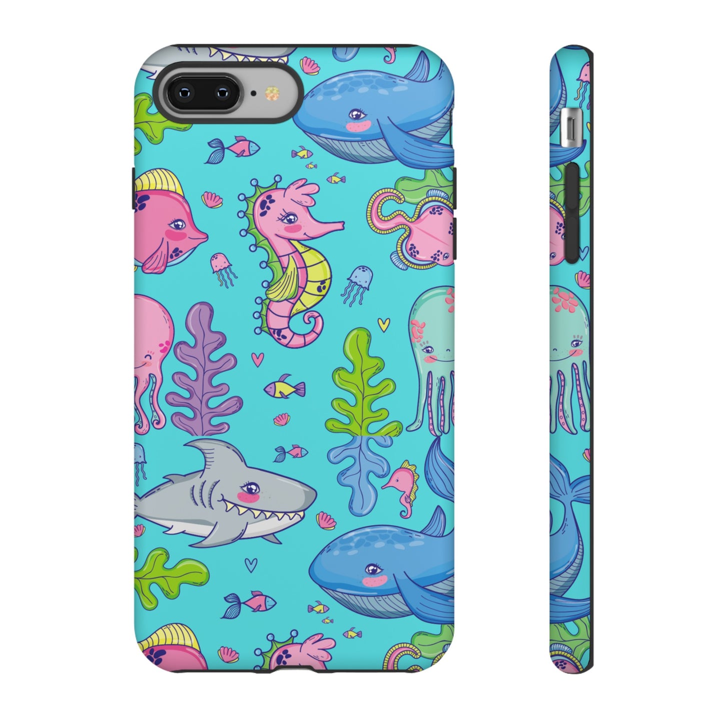 Cartoon Sea Creatures Wallpaper Phone Case | iPhone 15 Plus/ Pro, 14, 13, 12| Google Pixel 7, Pro, 5| Samsung Galaxy S23 All Major Phone Models