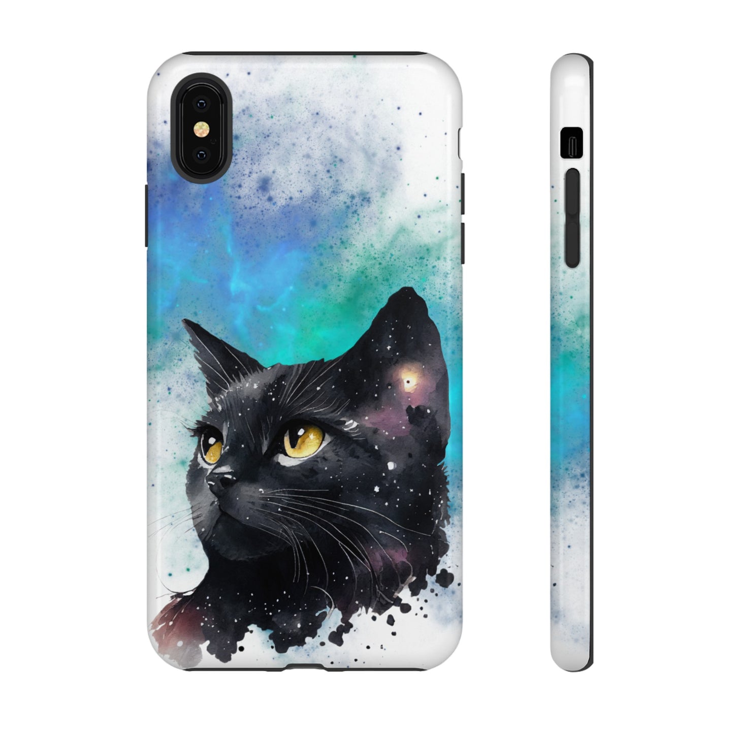 Cosmic Black Cat Phone Case | iPhone 15 Plus/ Pro, 14, 13, 12| Google Pixel 7, Pro, 5| Samsung Galaxy S23 All Major Phone Models