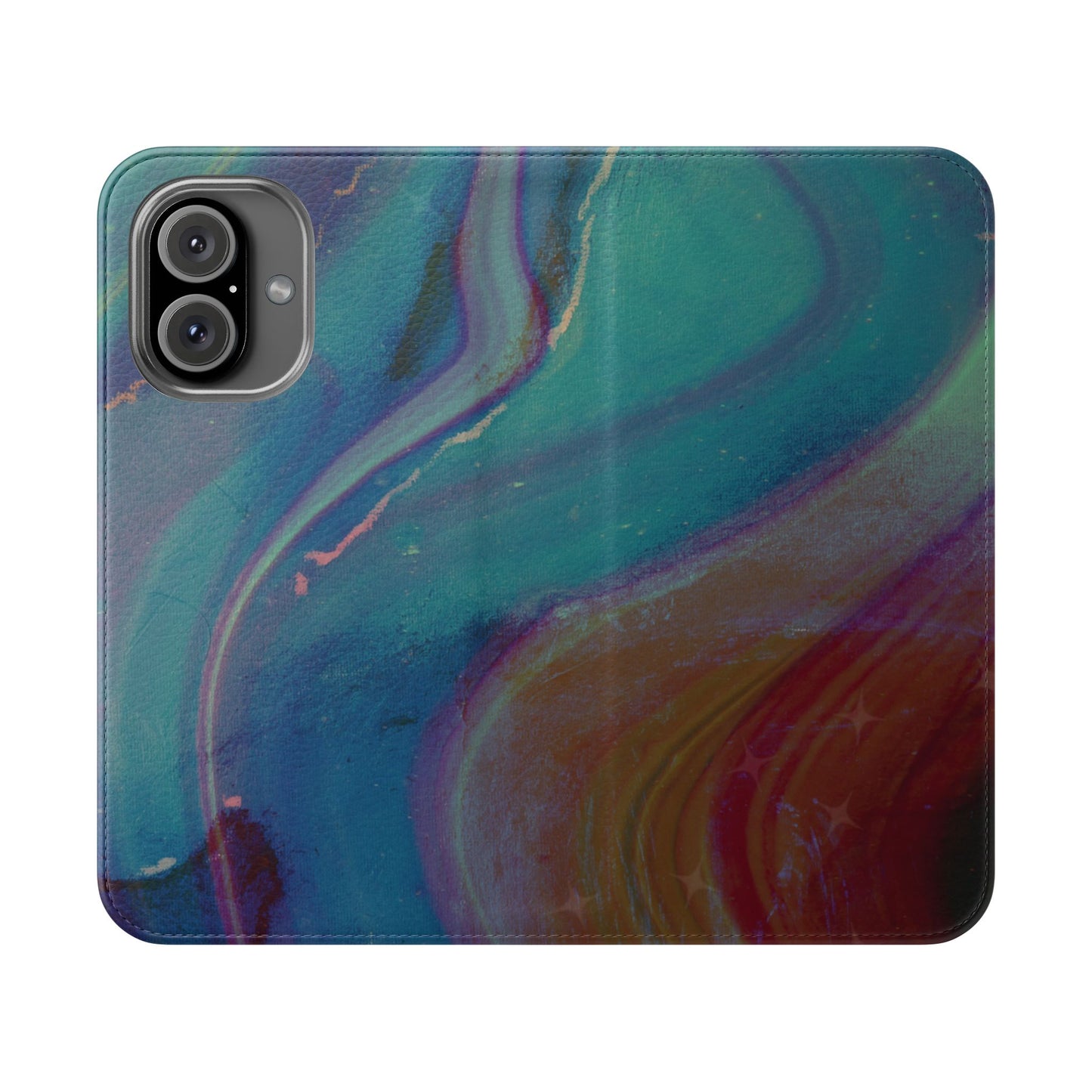 Abstract Resin Swirl Folio Flip Case | Credit Card Holder| iPhone 13, 12, 11| Samsung S22 & S21