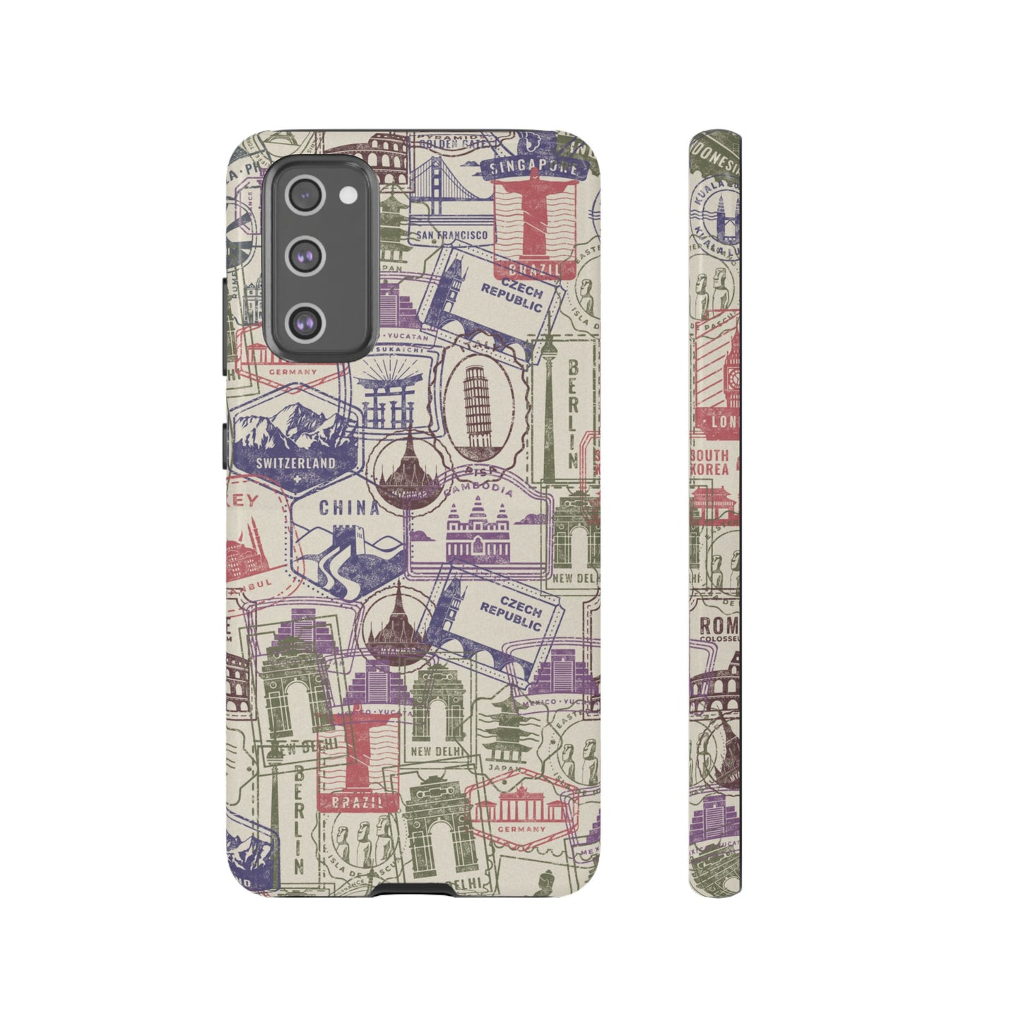 Travel Stamp Wallpaper Phone Case | iPhone 15 Plus/ Pro, 14, 13, 12| Google Pixel 7, Pro, 5| Samsung Galaxy S23 All Major Phone Models