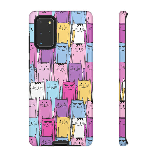 Cat Line Up Phone Case | iPhone 15 Plus/ Pro, 14, 13, 12| Google Pixel 7, Pro, 5| Samsung Galaxy S23 All Major Phone Models