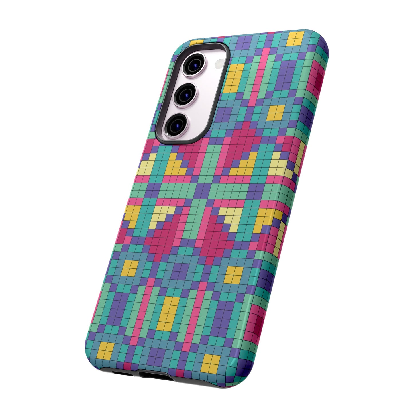 Block Geometric Wallpaper Phone Case | iPhone 15 Plus/ Pro, 14, 13, 12| Google Pixel 7, Pro, 5| Samsung Galaxy S23 All Major Phone Models