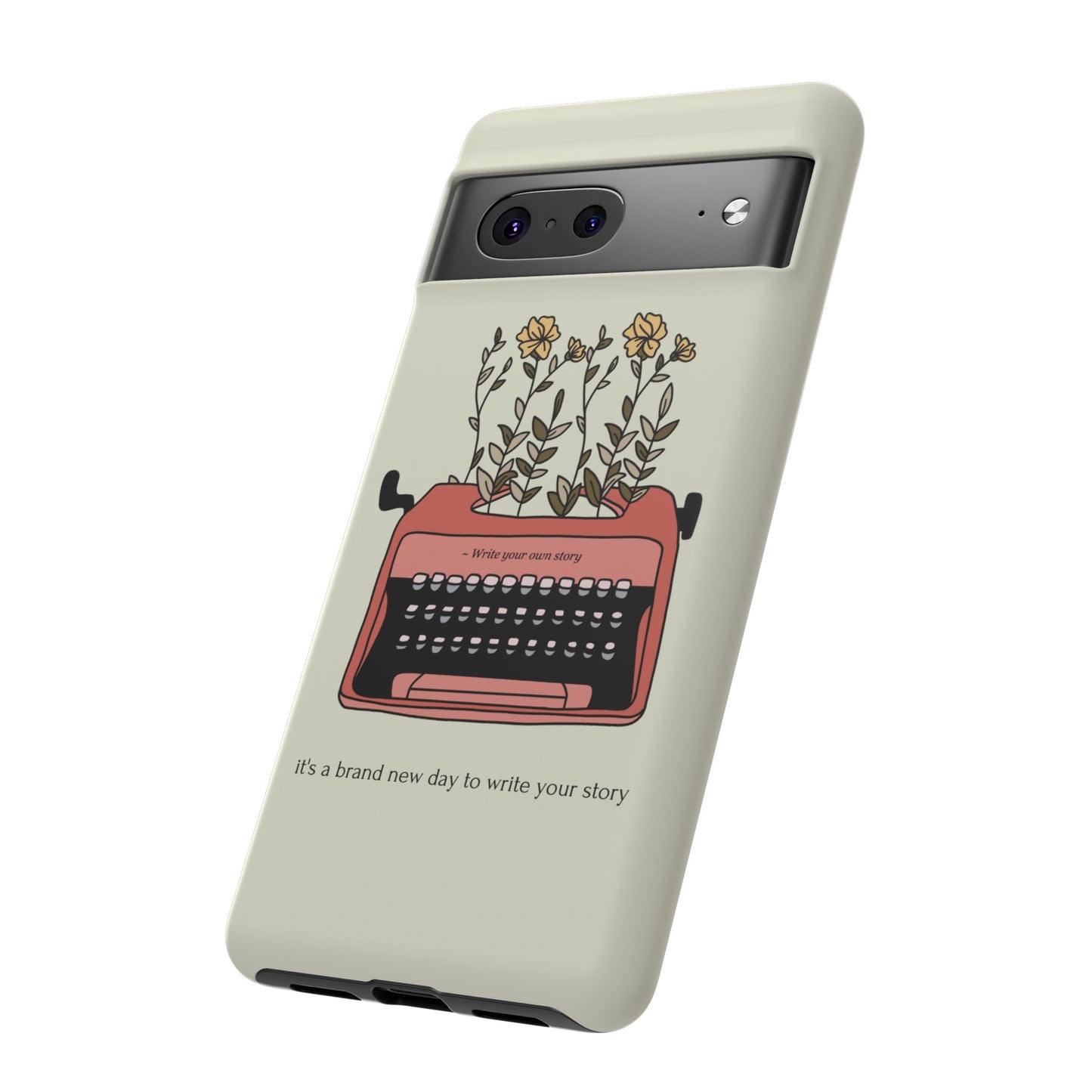 Flower Typewriter Phone Case | iPhone 15 Plus/ Pro, 14, 13, 12| Google Pixel 7, Pro, 5| Samsung Galaxy S23 All Major Phone Models