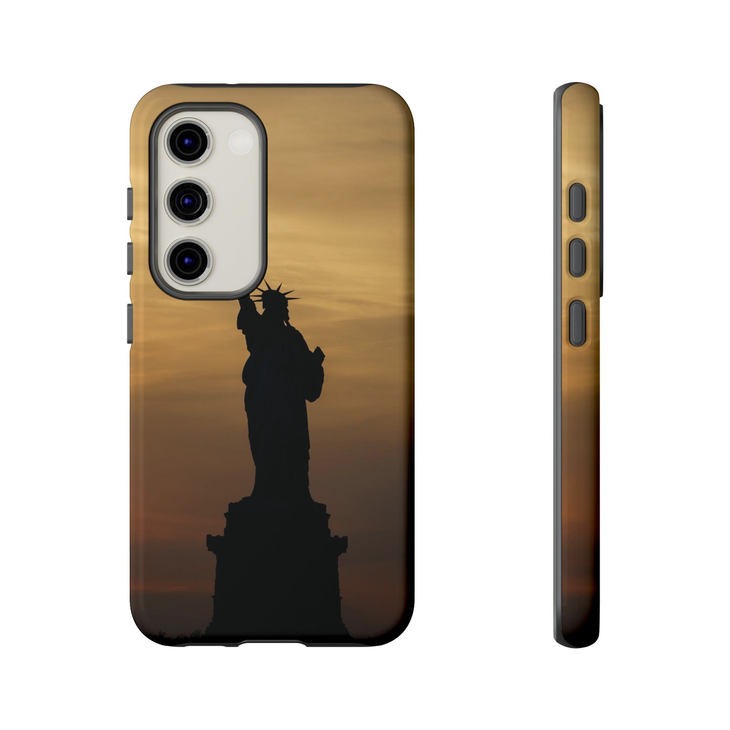 Silhouette Statue Of Liberty Wallpaper Phone Case | iPhone 15 Plus/ Pro, 14, 13, 12| Google Pixel 7, Pro, 5| Samsung Galaxy S23 All Major Phone Models