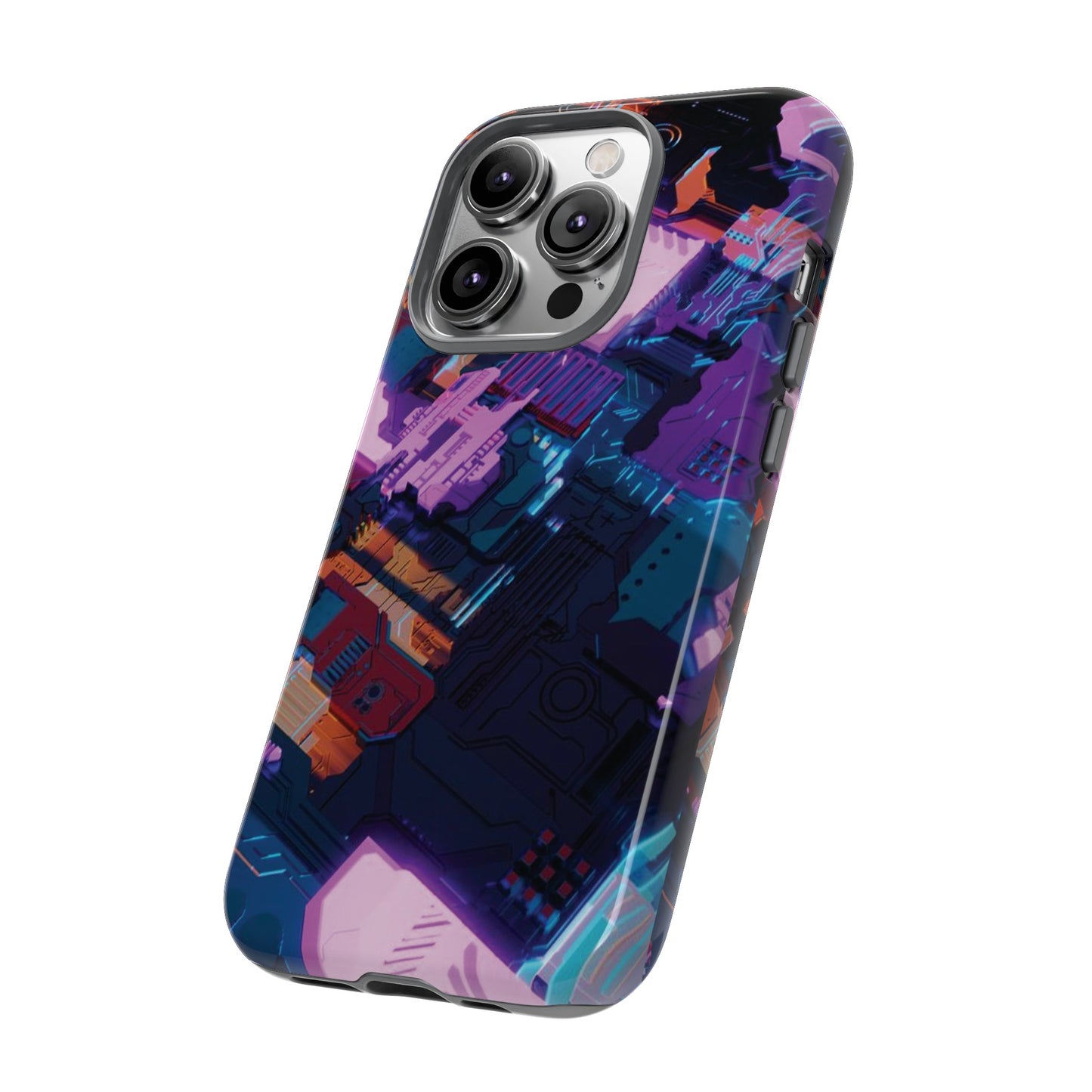 Purple Circuit Board Wallpaper Phone Case | iPhone 15 Plus/ Pro, 14, 13, 12| Google Pixel 7, Pro, 5| Samsung Galaxy S23 All Major Phone Models