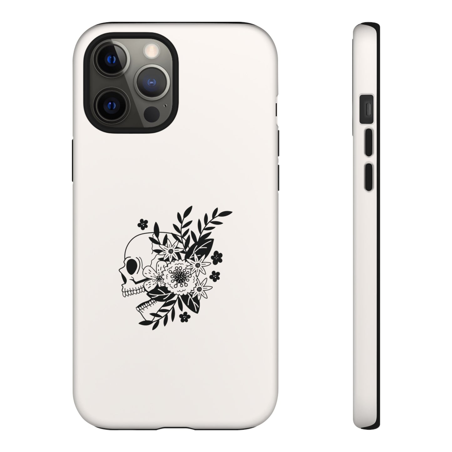 Skull with Flowers Wallpaper Phone Case | iPhone 15 Plus/ Pro, 14, 13, 12| Google Pixel 7, Pro, 5| Samsung Galaxy S23 All Major Phone Models