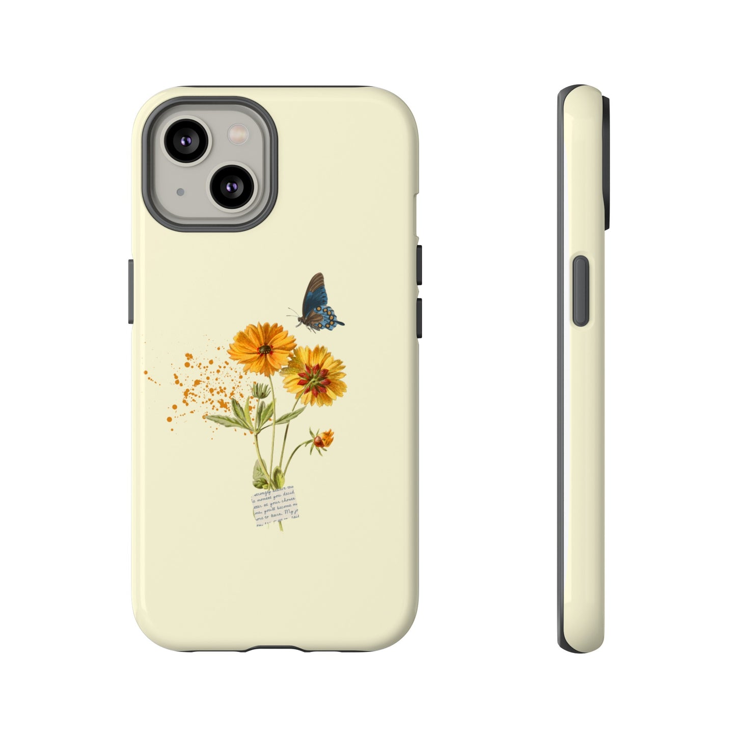 Butterfly Sunflowers Phone Case | iPhone 15 Plus/ Pro, 14, 13, 12| Google Pixel 7, Pro, 5| Samsung Galaxy S23 All Major Phone Models